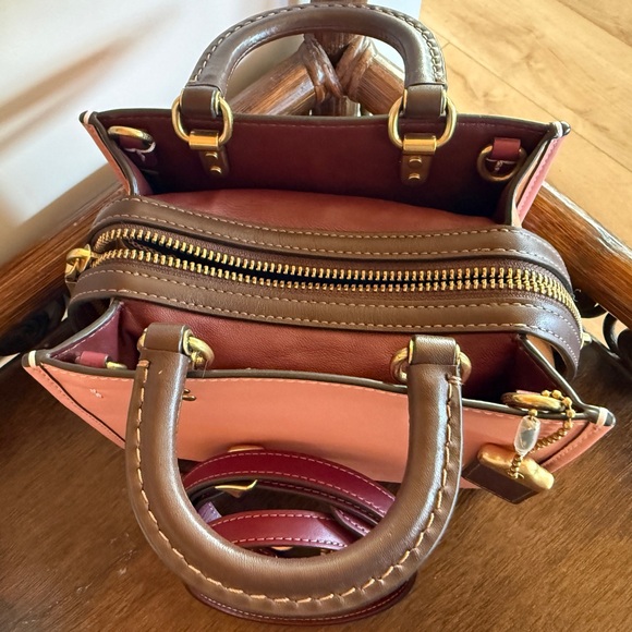 Coach Pink and Dark Brown Mini Tote - Picture 6 of 8